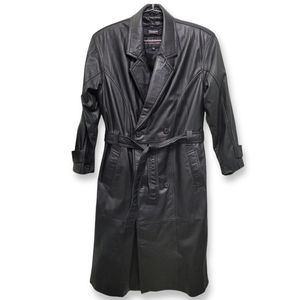 SOLD--Vintage Wilsons Leather Trench Coat Removable Liner Men's Small Unisex